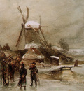 Rochussen Charles French troops at Dutch mill Sun
