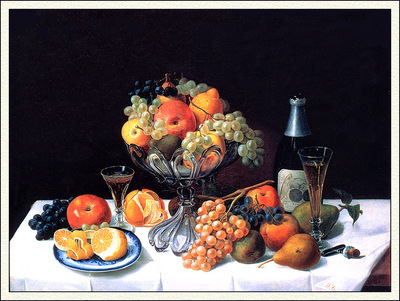 bs ahp Severin Roesen Fruit Still Life With Champagne Bottle