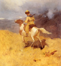 Roubaud Franz Horseman In A Mountainous Landscape