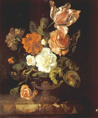 ruysch flowers in a vase