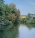 Sanchez Perrier Landscape with boat and men