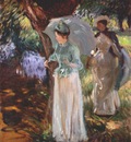 sargent two girls with parasols