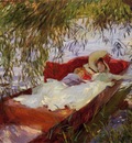 Sargent John Singer Two Women Asleep in a Punt under the Willows