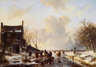 Schelfhout Andreas Winter landscape T Sun
