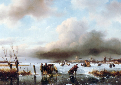 Schelfhout Andreas Winter landscape with scaters