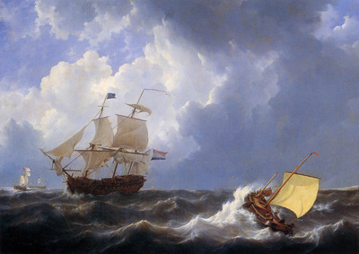 Schotel Johannes Christiaan Ship on choppy sea Sun