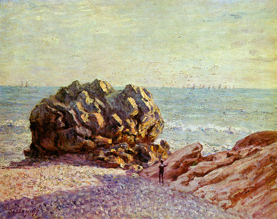 Sisley Alfred Stor Rock Ladys cove in the evening Sun