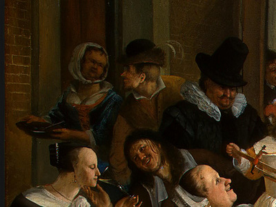 STEEN,J  THE DANCING COUPLE, DETALJ 2, 1663, NGW