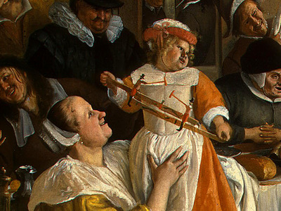 STEEN,J  THE DANCING COUPLE, DETALJ 4, 1663, NGW