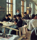Ladies Embroidering in a Workshop