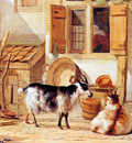 Strij van Abraham Two goats in a yard