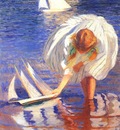 tarbell girl with sailboat