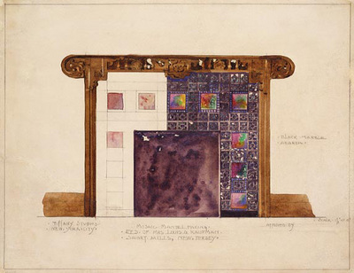 Tiffany Design for Mosaic Mantel Facing in residence of Mrs  Louis G  Kaufman