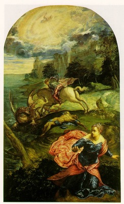 tintoretto st george and the dragon, ca 1555 58, 157 5 x