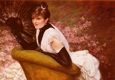 Tissot James Jaques Joseph Portrait De Femme A L Eventail
