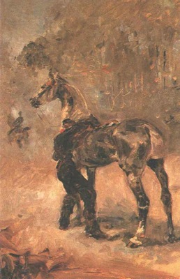 Toulouse Lautrec Artilleryman Saddling a Horse, 1879, T  L
