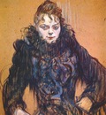 lautrec woman with a black feather boa c1892