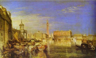William Turner Bridge of Signs, Ducal Palace and Custom House, Venice Canaletti Painting