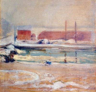 twachtman view from the holley house, winter c1901