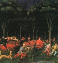 UCCELLO THE HUNT IN THE FOREST LEFT ,1468, ASHMOLEAN MUSEUM