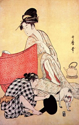 utamaro women making dresses 4 right panel