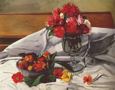 vallotton flowers and strawberries