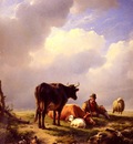Verboeckhoven Eugene Joseph A farmer At Rest With His Stock