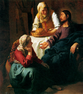 Vermeer Johannes Christ in the house of Martha and Maria Sun