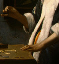 VERMEER WOMAN HOLDING A BALANCE DETALJ 4 NGW