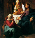 Vermeer Johannes Christ in the house of Martha and Maria Sun