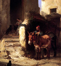 Verschuur Wouterus Man with a donkey in Menton Sun