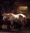 verschuur wouterus two horses a dog and caretaker sun