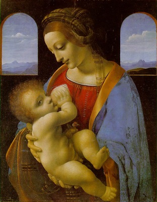 Leonardo Madonna Litta, ca 1490 91, Tempera on canvas, trans