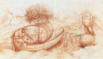 Leonardo da Vinci Allegory with wolf and eagle