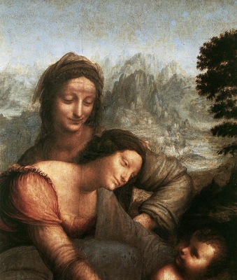 Leonardo da Vinci The Virgin and Child with St Anne detail1