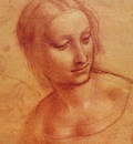Leonardo Head of a Woman, Drawing, Musee Bonnat, Bayonne