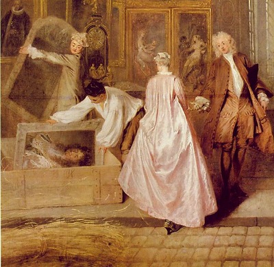 Watteau Geraints shopsign, 163x308 cm, Detalj, Charlottenbu