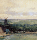 Weissenbruch Jan Landscape with mills Sun