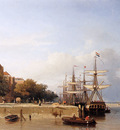Weissenbruch Jan Ships on a quay Sun