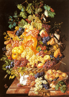 Zinnogger Leopold A Basket Of Fruit With Animals