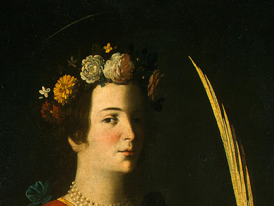Zurbaran Saint Lucy, detlalj 2, c  1625 1630, NG Washington