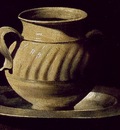 Zurbaran Still Life with Pottery Jars, detail, Prado