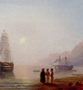 Aivazovskii Ivan Konstantinovich A Conversation On The Shore Dusk