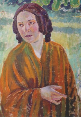 borisov musatov woman wearing yellow shawl