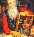 kustodiev merchant old man counting his money