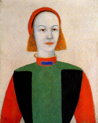 malevich head of a young girl of today