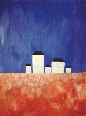 malevich landscape with five houses c1932