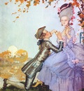 somov a youth on his knees in front of a lady