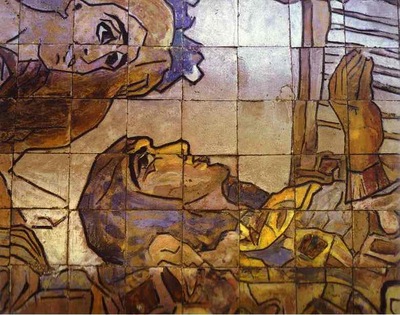 Tile panel on the Hotel Methropol  Detail