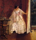 Stevens Alfred Lady at a Window Feeding Birds